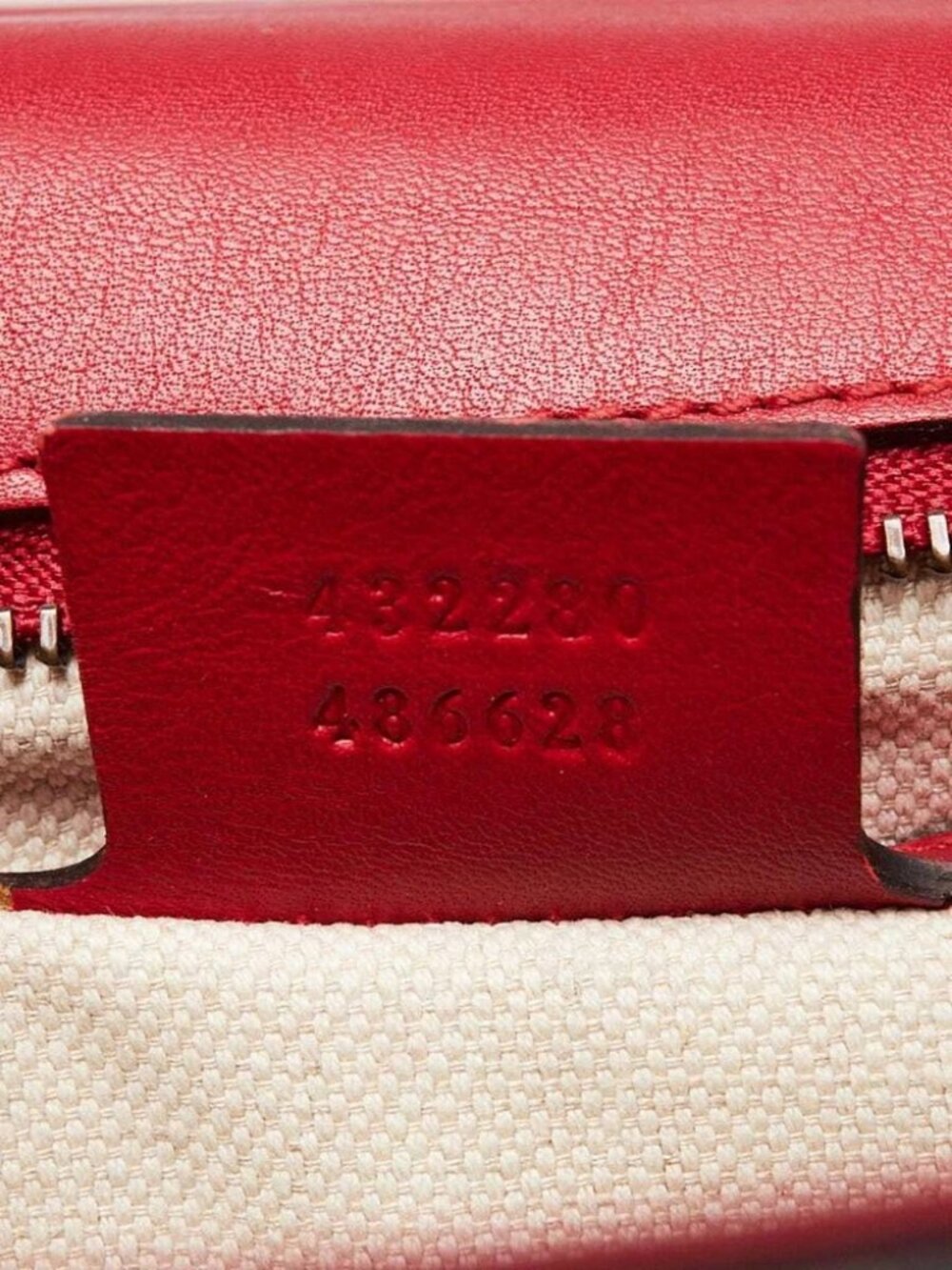 Gucci Red Leather Peony Medium Eye Chain Shoulder Bag - Picture 12 of 12